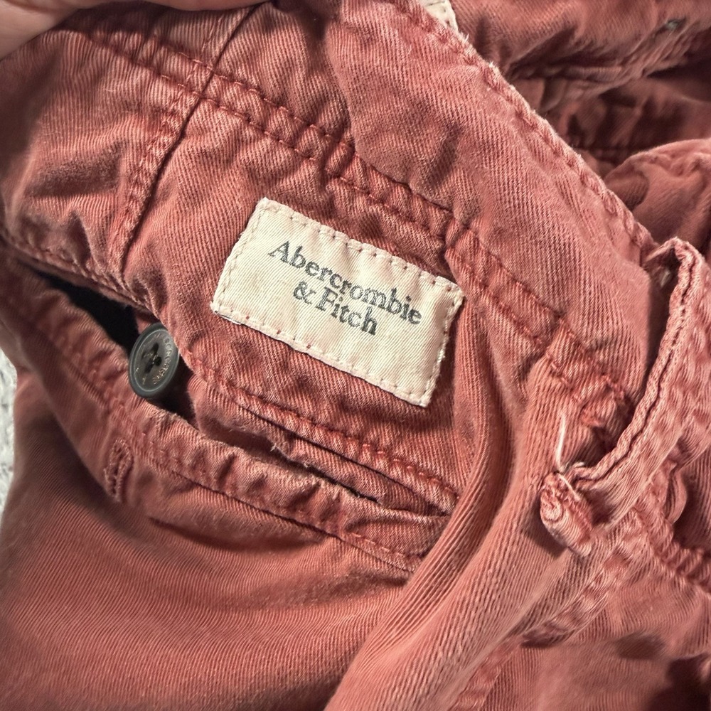 Abercrombie & Fitch Chino Shorts Mens 34 Burnt Red 9" Inseam Board Shorts - Picture 10 of 12